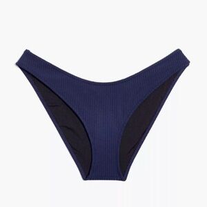 NWT Madewell Plus Size XXL Second Wave Ribbed Curved-Waist Blue Bikini Bottom